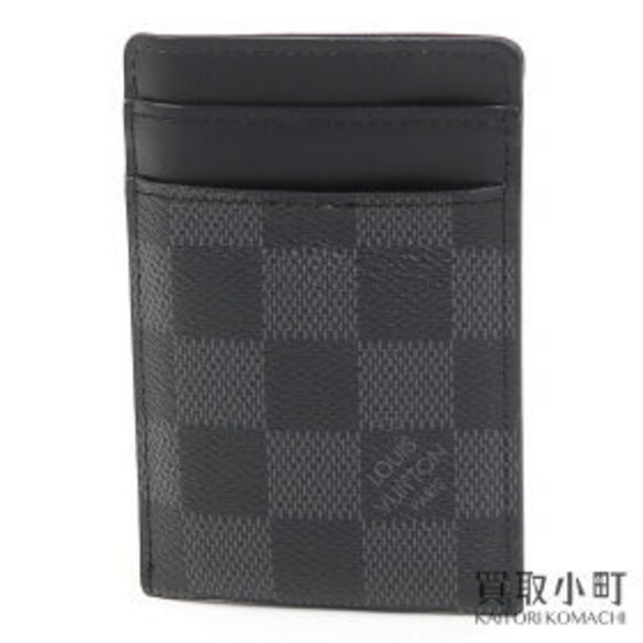 Louis Vuitton Case Porte Carte Damier Graphite Black Clip Bill - Picture 1 of 8